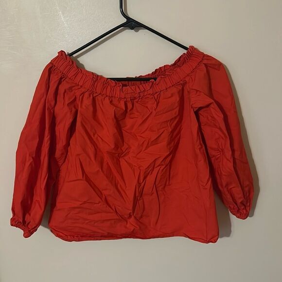 J. Crew red off the shoulder top size 0P - Picture 1 of 4